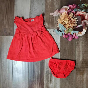 2pc Red Just One You made by Carter's Size 6m Gauze Baby Girl Outfit